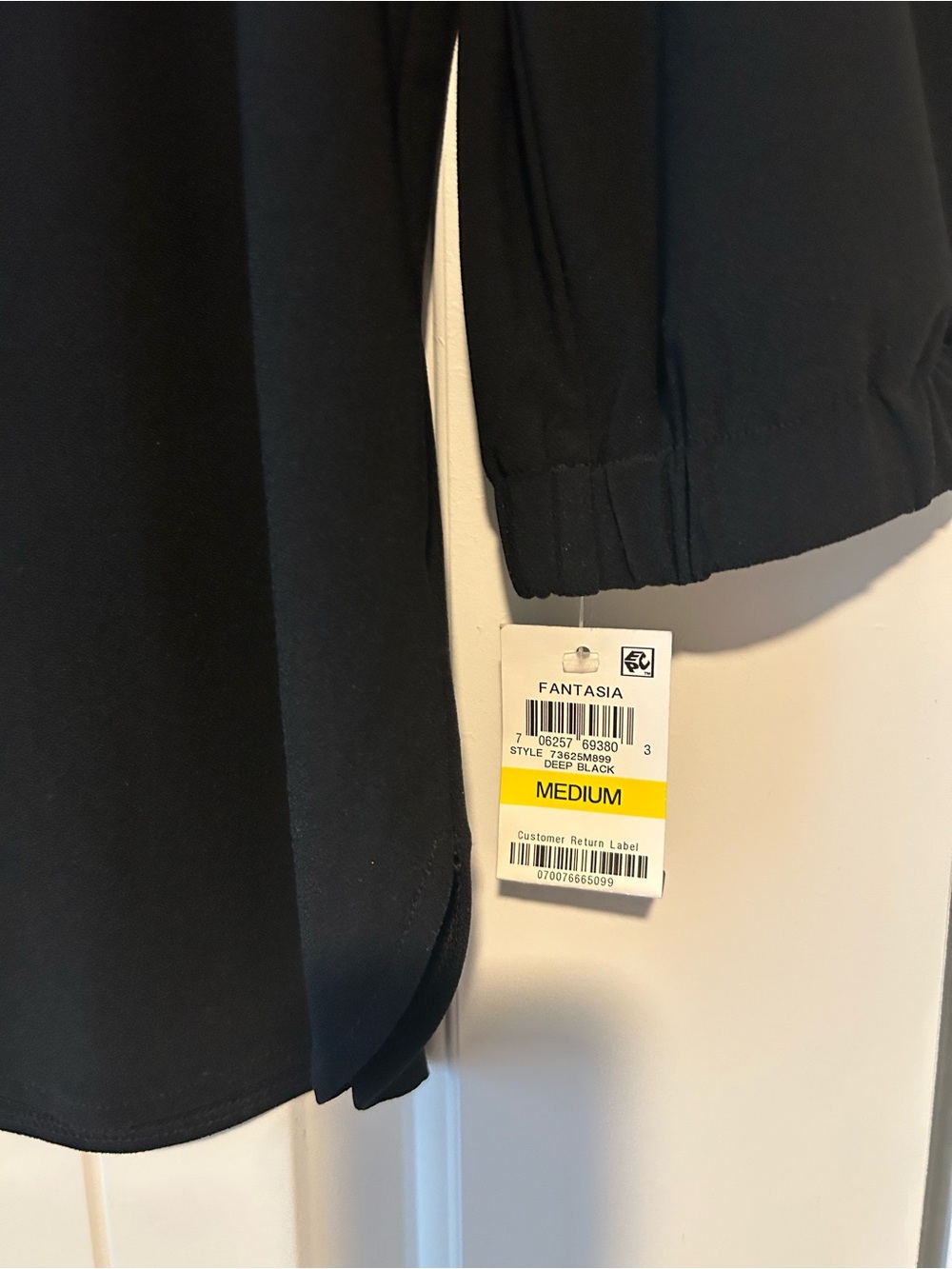 INC Black Off-Shoulder Blouse with Cream Trim - Picture 2 of 8